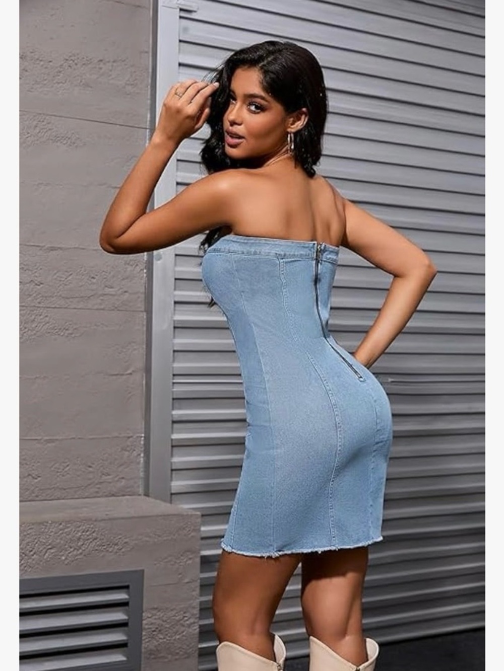 Denim Mini Dress - Picture 4 of 5